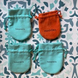 Tiffany & Co. and Pandora jewelry holder pouches